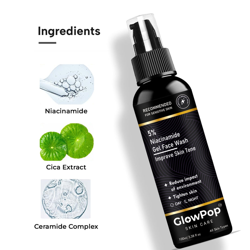 GlowPop 5% Niacinamide Tighten Skin for Smooth and Even Skin, Acne Marks & Glowing Skin For both Men & Women Face Wash  (100 ml)