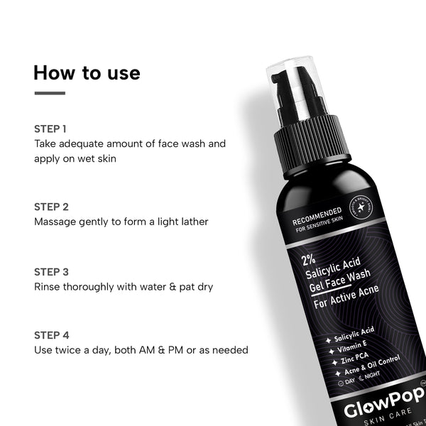 GlowPop Salicylic Acid 2% | For Acne & Oil Control | Suitable to All Skin Types | For both Men & Women | Face Wash  (100 ml)