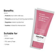 GlowPop Sunscreen - SPF SPF 50 PA++++ Lightweight with Niacinamide & Multi-Vitamins, No White Cast, Broad Spectrum  (50 g)