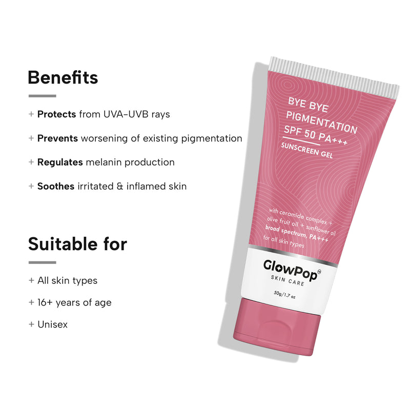 GlowPop Sunscreen - SPF SPF 50 PA++++ Lightweight with Niacinamide & Multi-Vitamins, No White Cast, Broad Spectrum  (50 g)