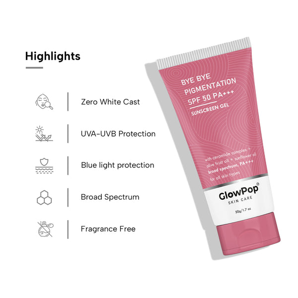 GlowPop Sunscreen - SPF SPF 50 PA++++ Lightweight with Niacinamide & Multi-Vitamins, No White Cast, Broad Spectrum  (50 g)