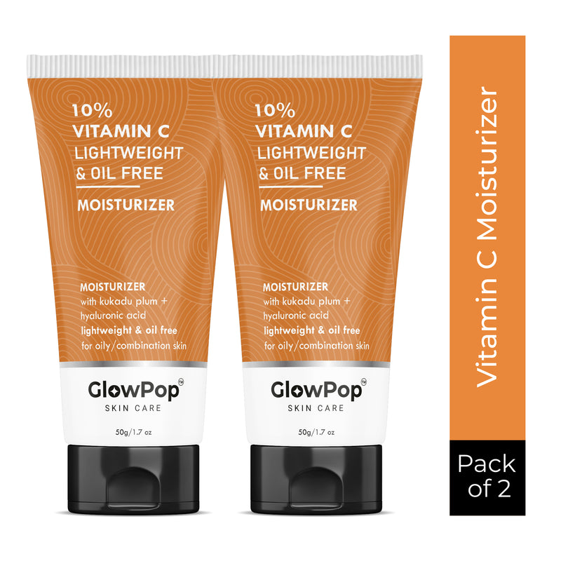 GlowPop 10% Vitamin C B5 Oil Free Face Moisturizer with Zinc, Copper & HA for Oily skin  (50 g)