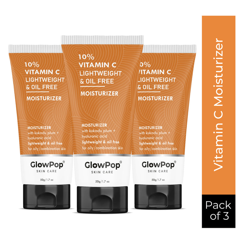 GlowPop 10% Vitamin C B5 Oil Free Face Moisturizer with Zinc, Copper & HA for Oily skin  (50 g)