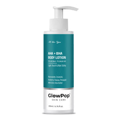 GlowPop 10% AHA + 1% BHA Body Lotion - Smooths Rough & Bumpy Skin - With Niacinamide  (200 ml)