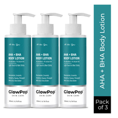 GlowPop 10% AHA + 1% BHA Body Lotion - Smooths Rough & Bumpy Skin - With Niacinamide  (200 ml)